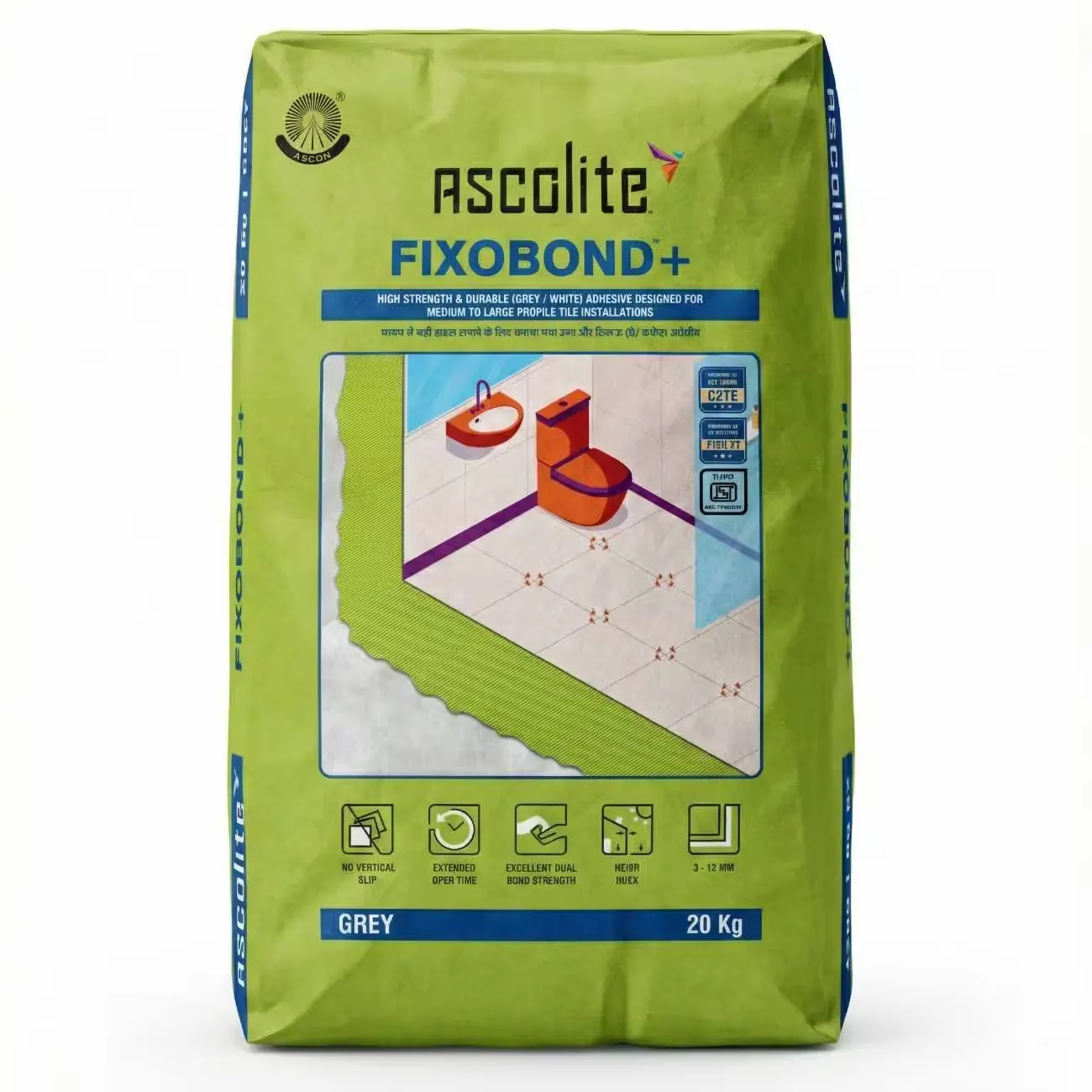 Ascolite Fixobond Plus Tile & Stone Adhesive Bag 20 Kg